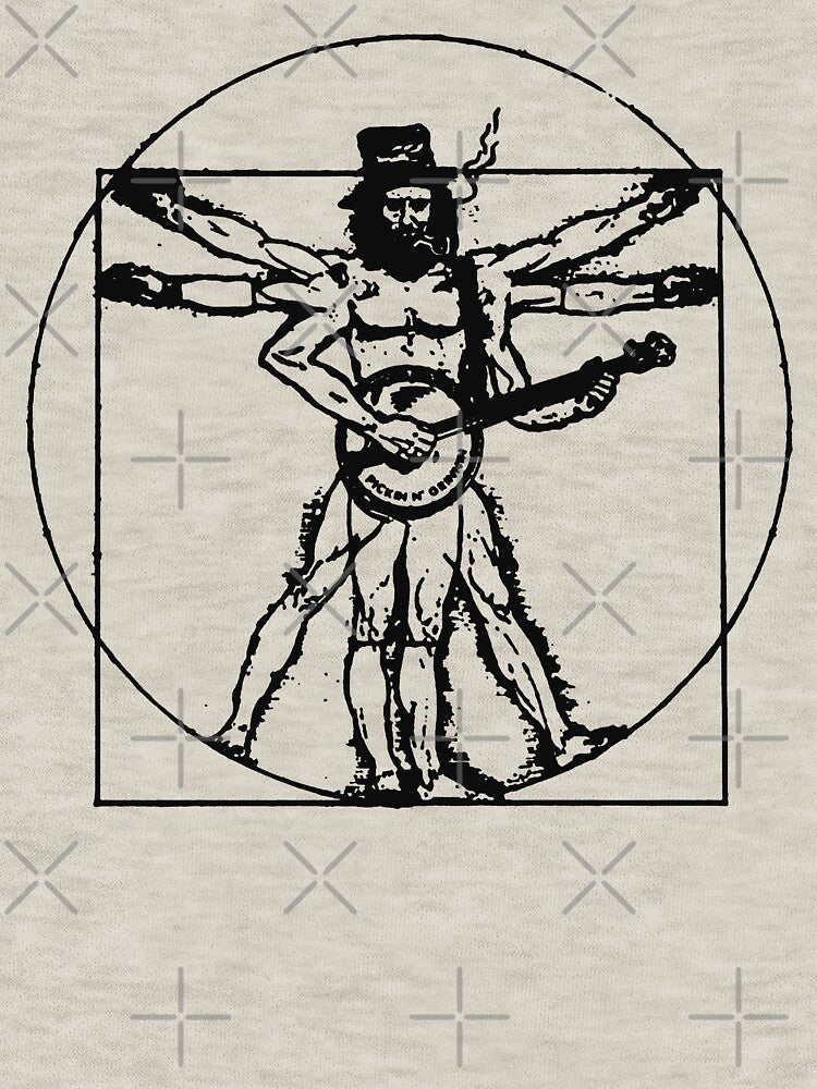 Banjo Da Vinci Bluegrass For Banjo Player Folk Rock Vintage Jam Band Shirt