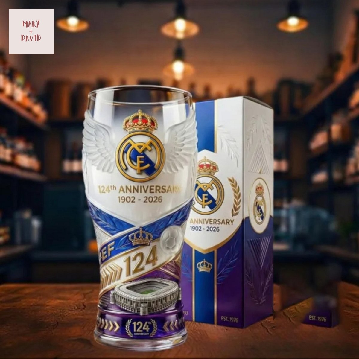 Real Madrid 124Th Anniversary Beer Glass