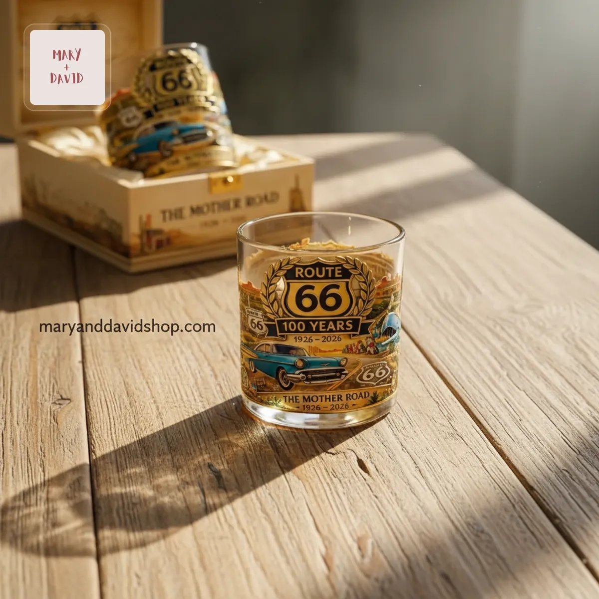 Route 66 100 Years Commemorative Whiskey Glass