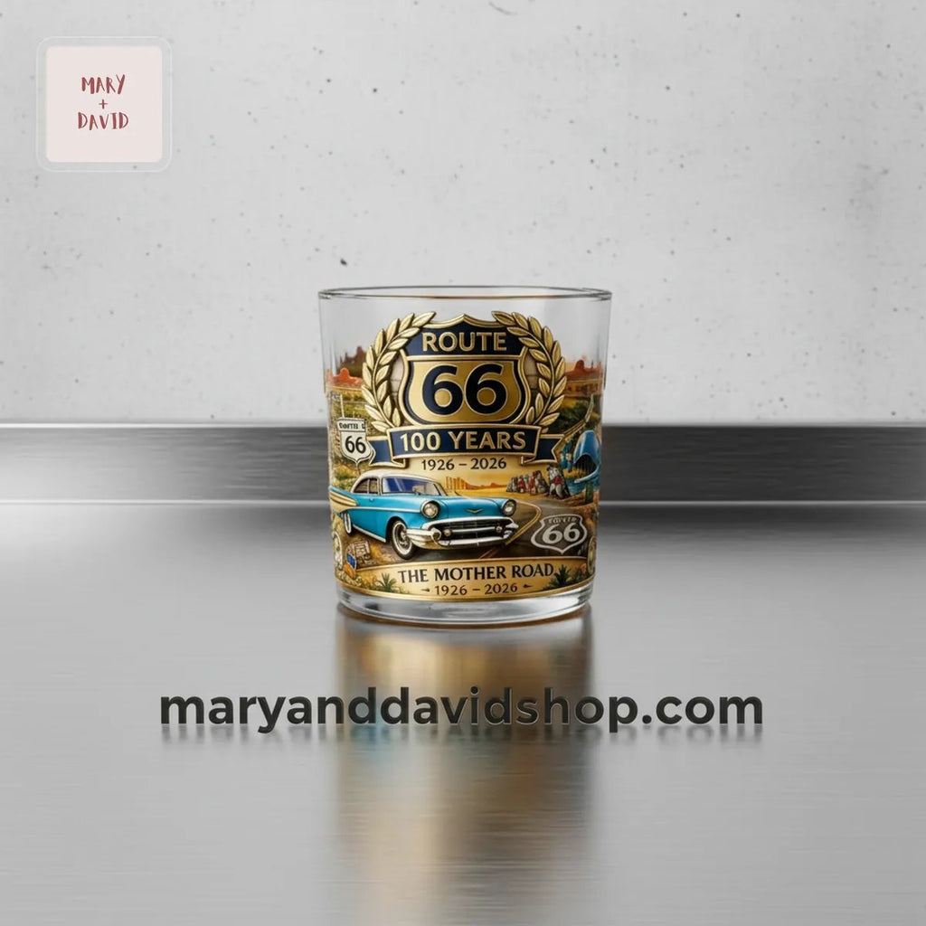 Route 66 100 Years Commemorative Whiskey Glass