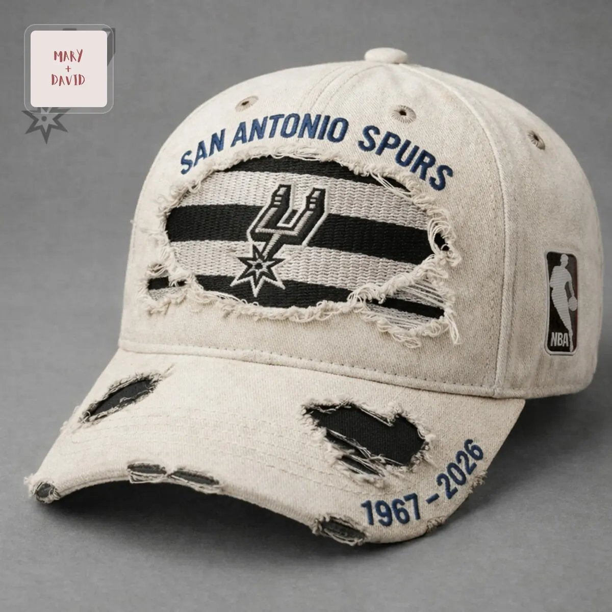 San Antonio Spurs Distressed Vintage 1967-2026 Anniversary Baseball Cap