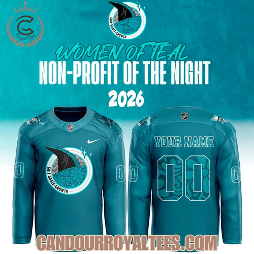 San Jose Sharks Grit. Grace. Growth Women of Teal Night Hockey Jersey