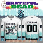 Seattle Kraken Grateful Dead Tie Dye Hockey Jersey