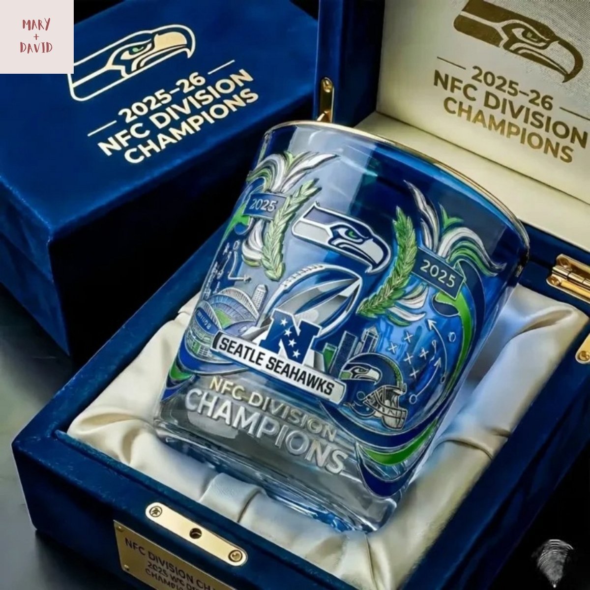 Seattle Seahawks 2025-26 Nfc Division Championship Whiskey Glass