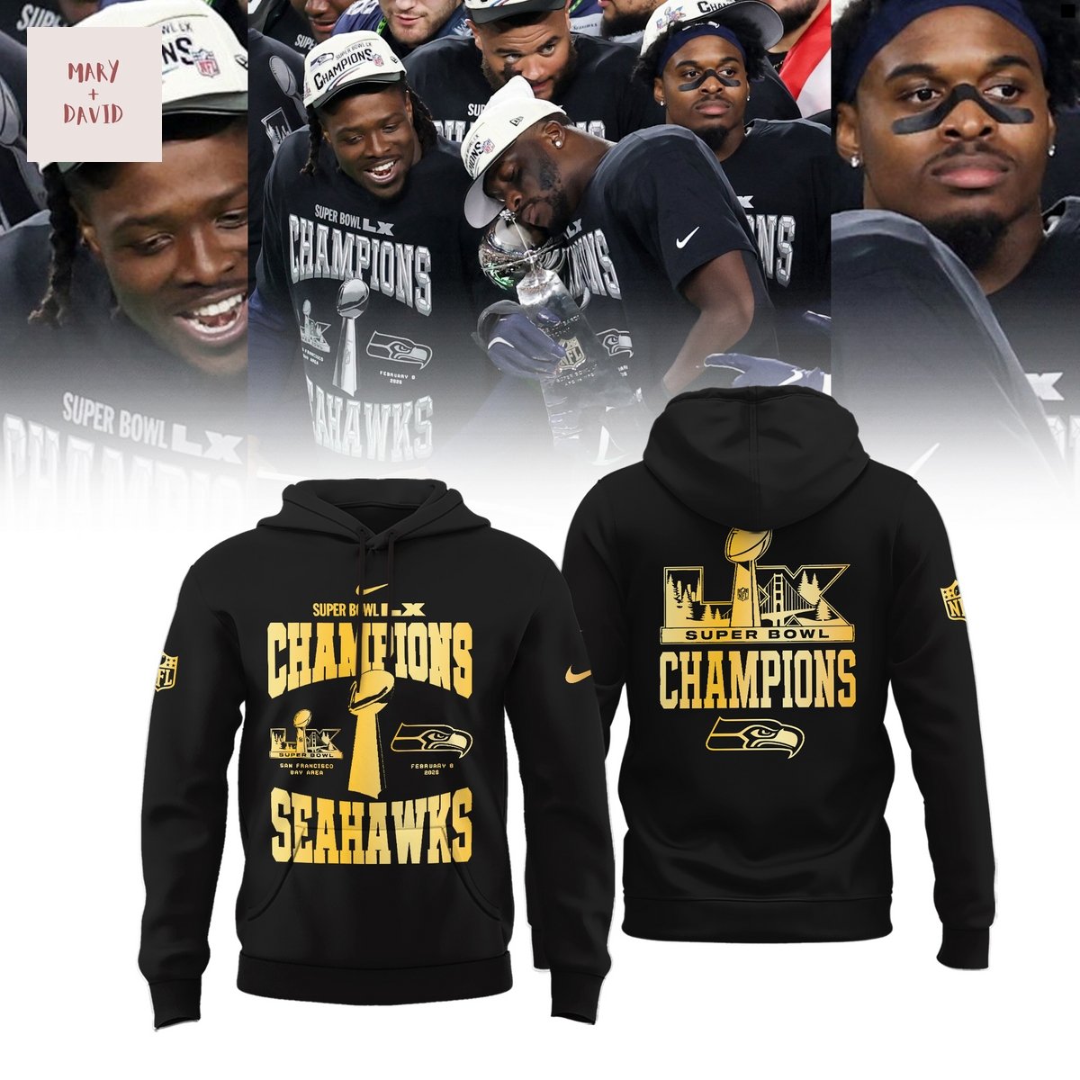 Seattle Seahawks Super Bowl LX Champions Black Hoodie