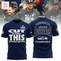 Seattle Seahawks Super Bowl LX Champions Cut For This 3D T-Shirt