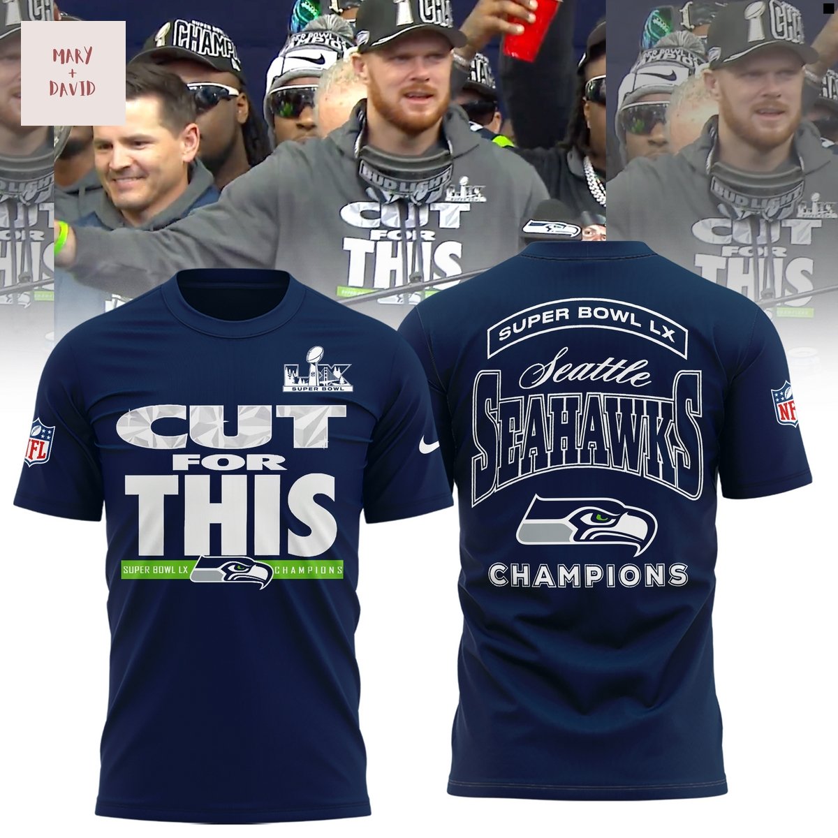 Seattle Seahawks Super Bowl LX Champions Cut For This 3D T-Shirt