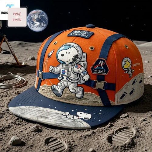 Snoopy Artemis Moon Mission Astronaut Embroidered Baseball Cap