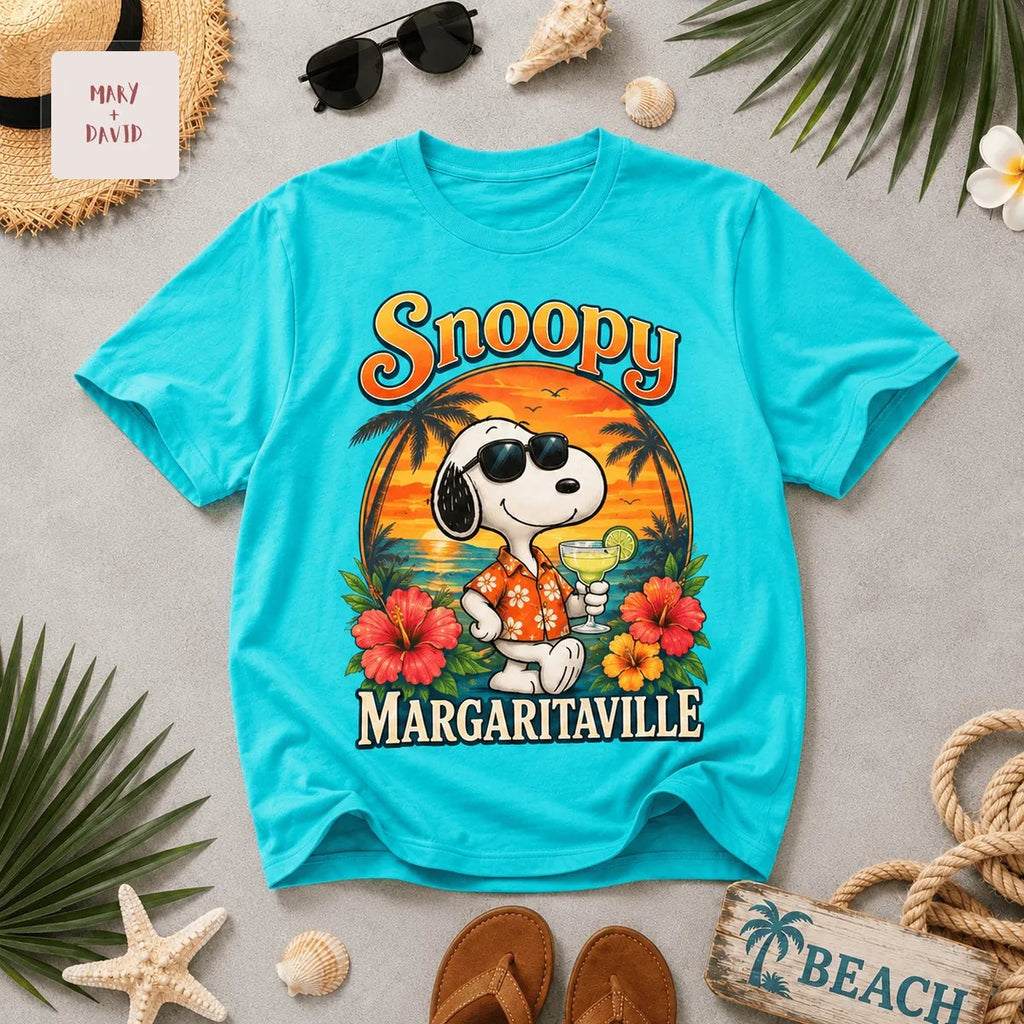 Snoopy Margaritaville Tropical Beach Summer Vacation 3D T-Shirt