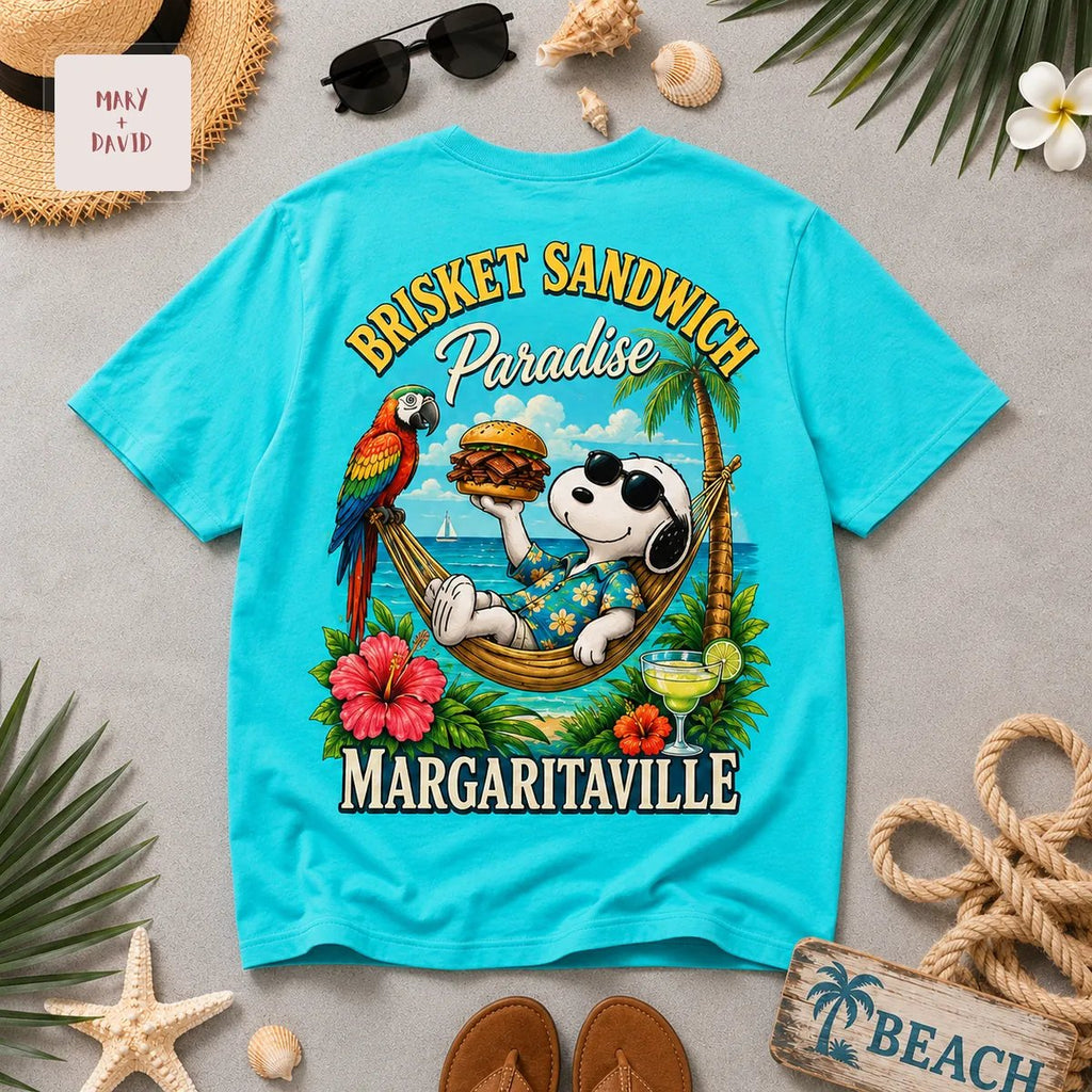 Snoopy Margaritaville Tropical Beach Summer Vacation 3D T-Shirt