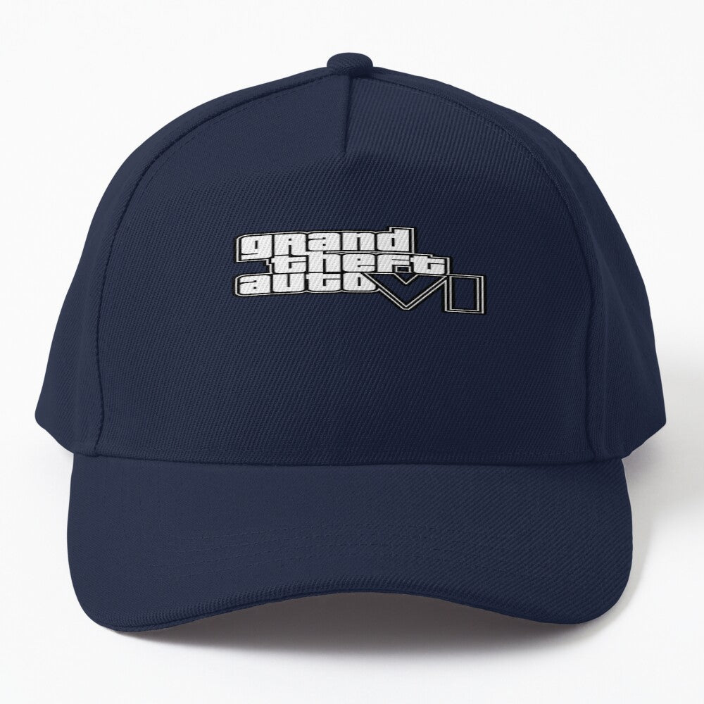 GTA 6 Grand Theft Auto 6 Vice City Logo White Black Outline Hat