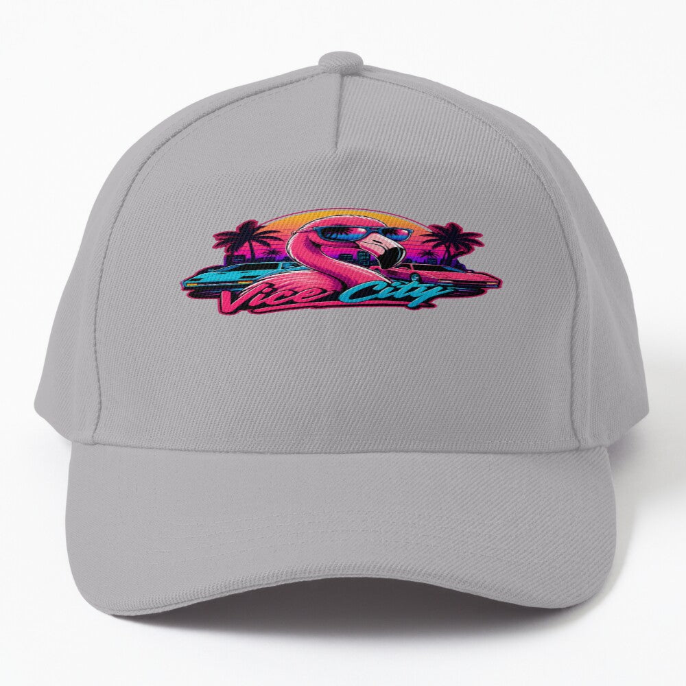 Neon Vice City Gaming Aesthetic Retro Vaporwave Hat