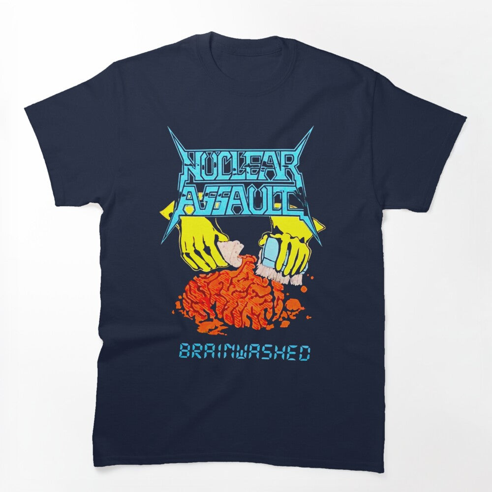 Blue Typography Speed Metal Band Shirt