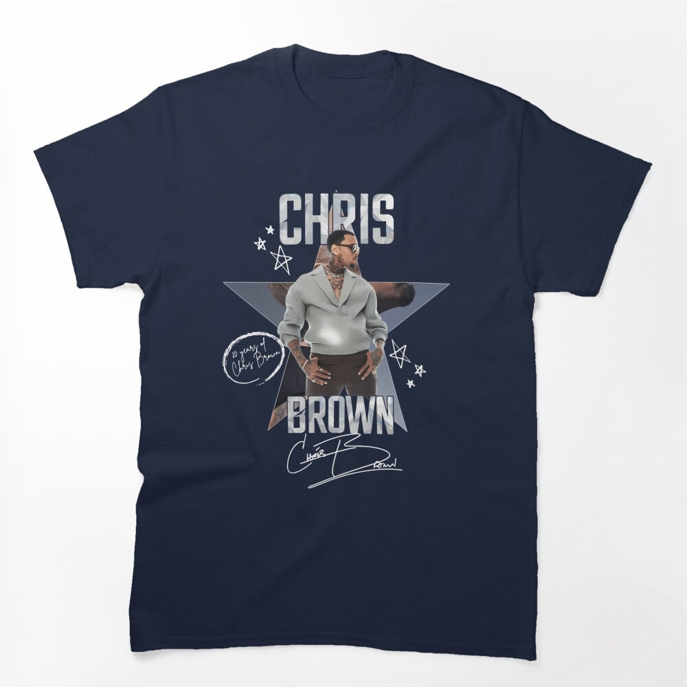 Chris Brown 20th Anniversary Portrait Design Shirt