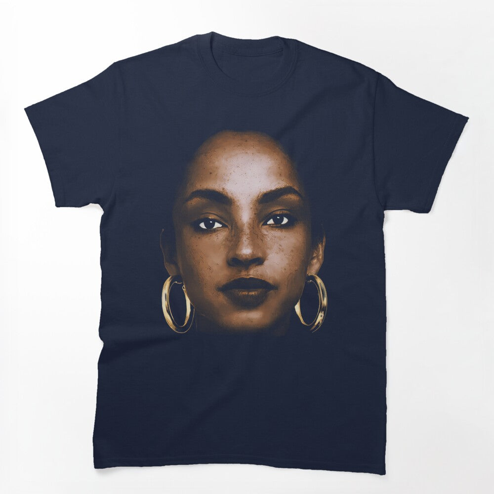 Close Up Female Portrait Hoop Earrings Shirt