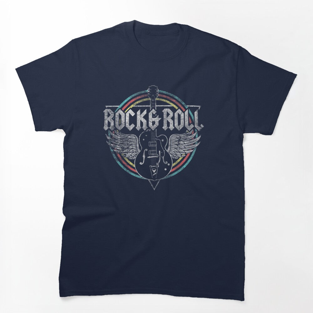 Rock Roll Guitar Wings Music Shirt
