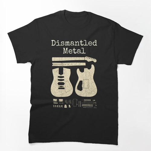 Dismantled Metal Guitar Blueprint Vintage Design Shirt