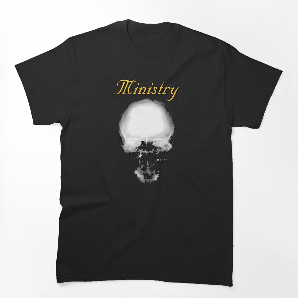 Ministry Band White Glowing Skull Shirt
