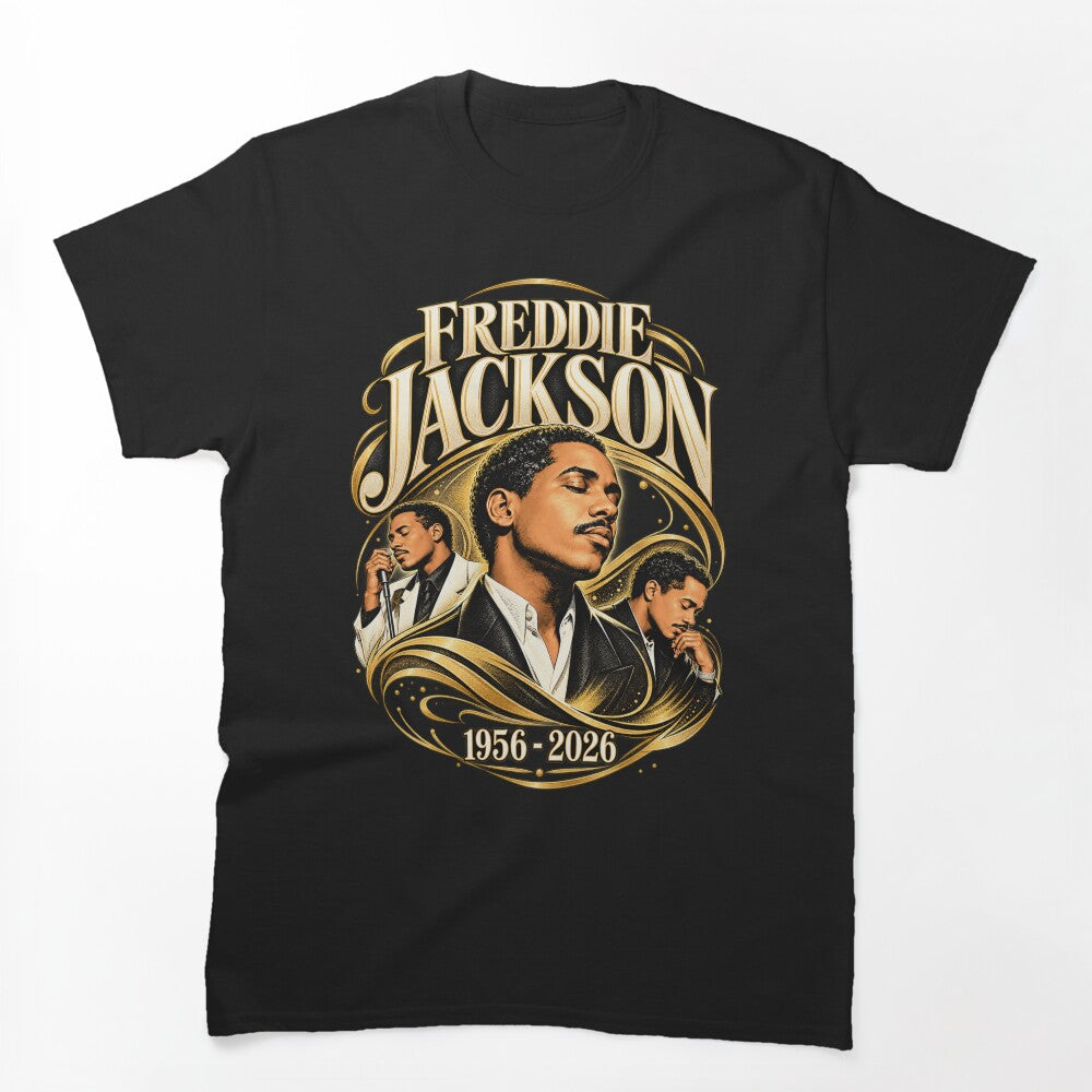 Freddie Jackson Ornate Portrait 1956 2026 Elegant Collage Shirt