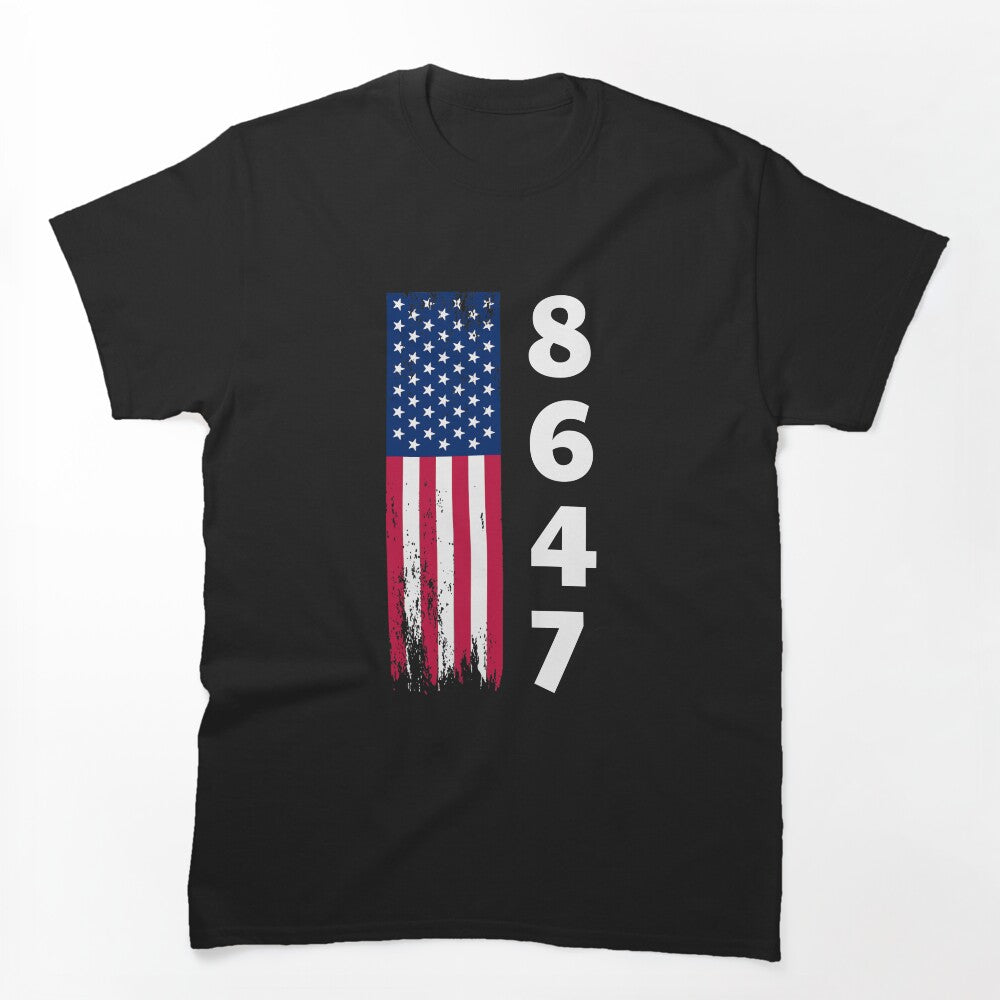 8647 Anti Trump Distressed Flag Resist Trump Design Shirt