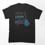This Girl Loves Country Music With Electric Bass Guitar Blue Image Shirt