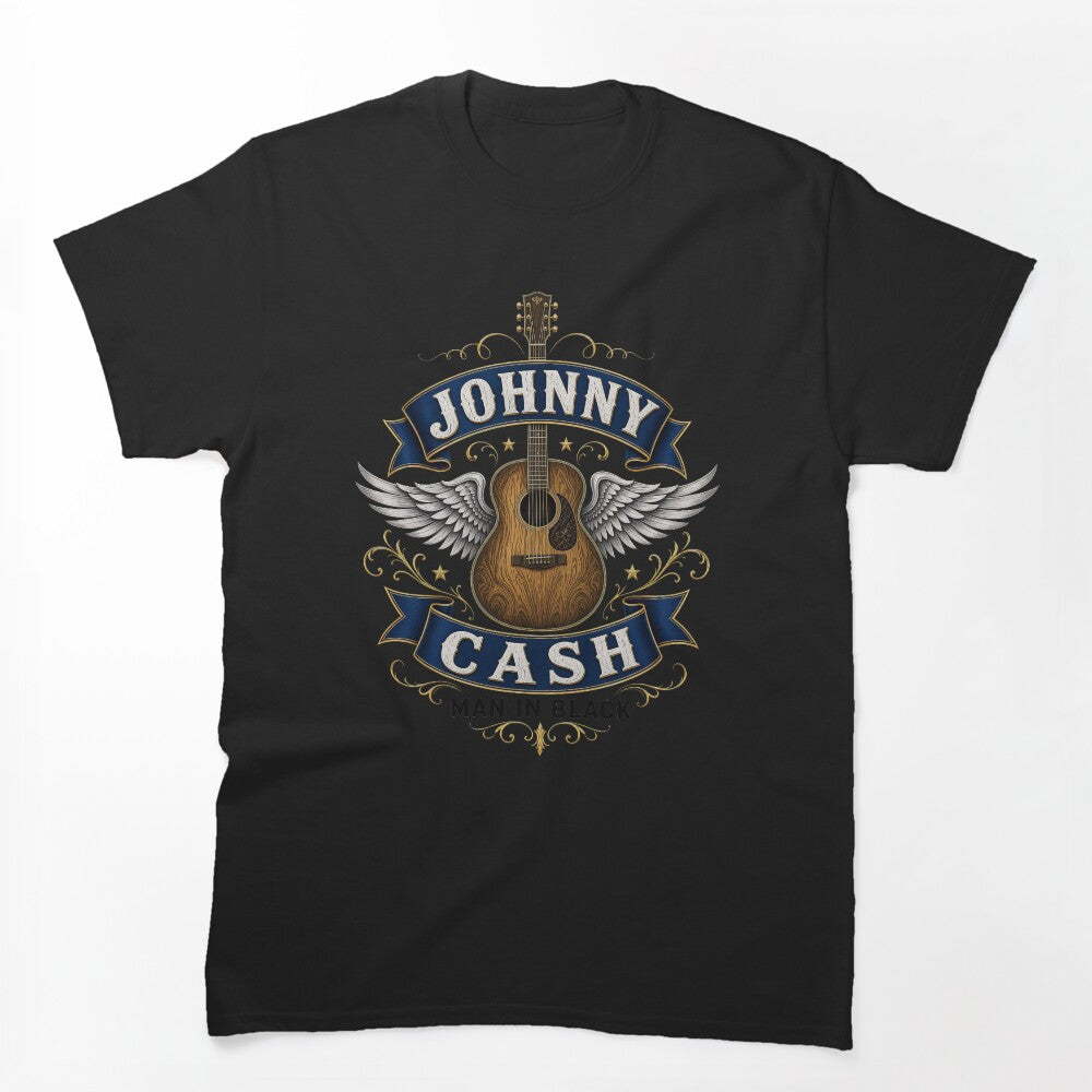 Vintage Country Outlaw Acoustic Guitar Wings Shirt