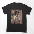 Rihanna Style Brown Vintage Art Vintage Washed 90'S Hip Hop Rap Tour Shirt