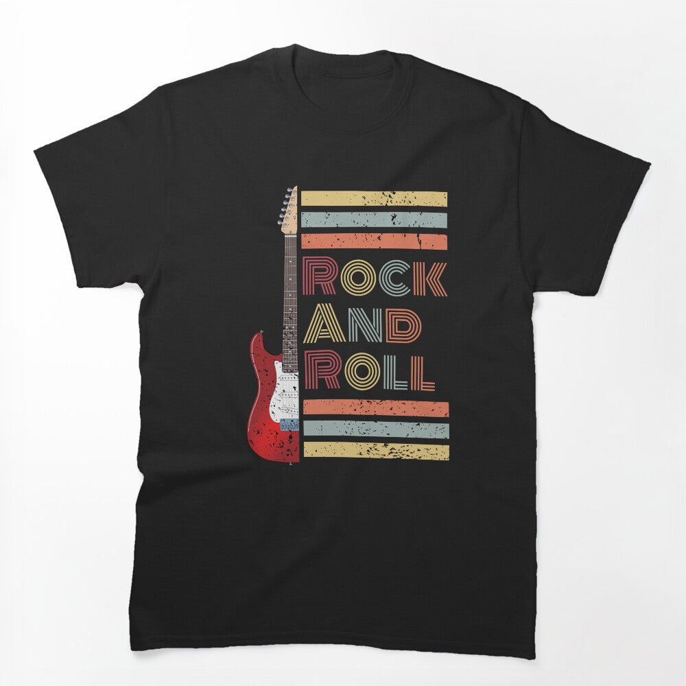 Vintage Guitar Rock And Roll Design Shirt