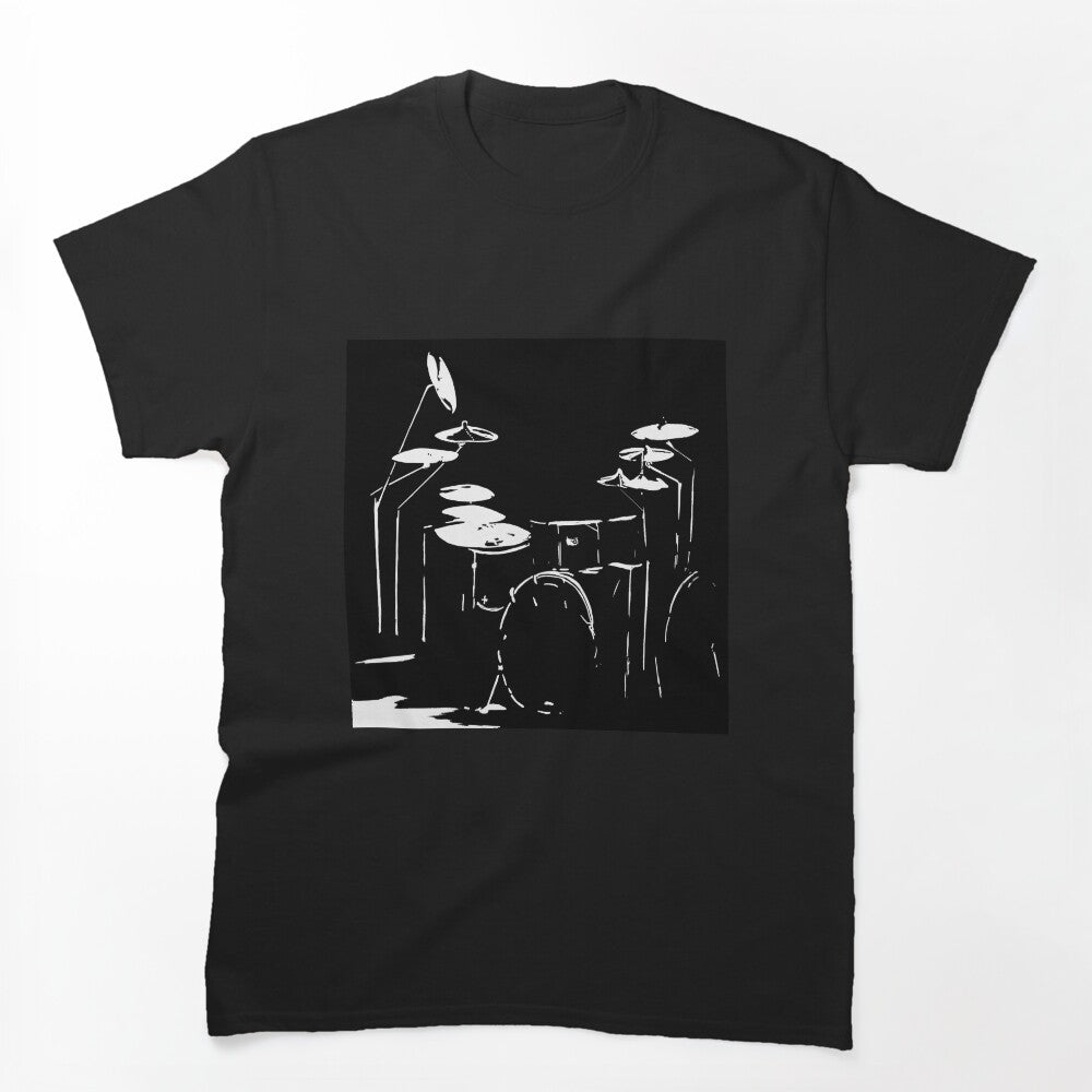 Drum Kit Black And White Shirt