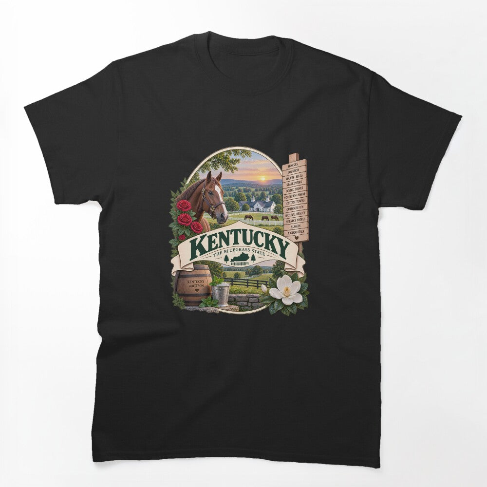 Kentucky Vintage Travel Badge The Bluegrass State Shirt