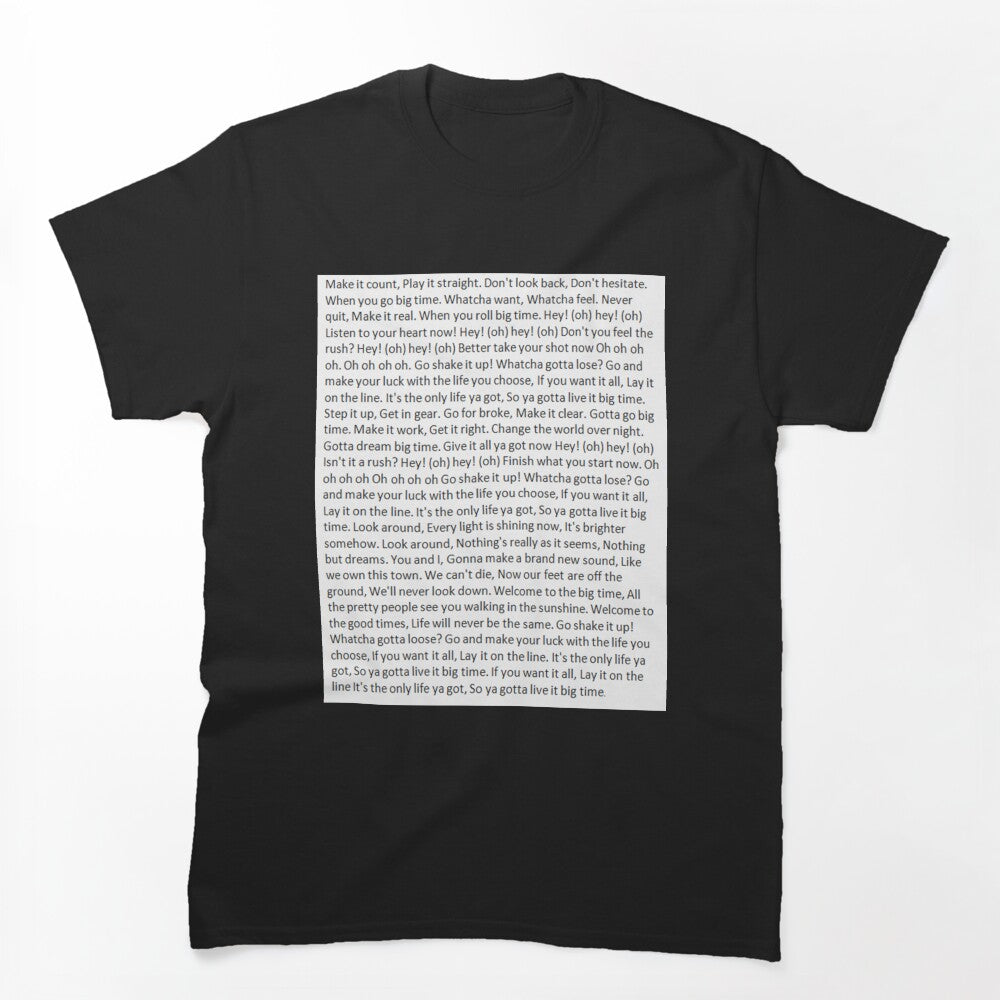 Lyrics To Big Time Rush Shirt