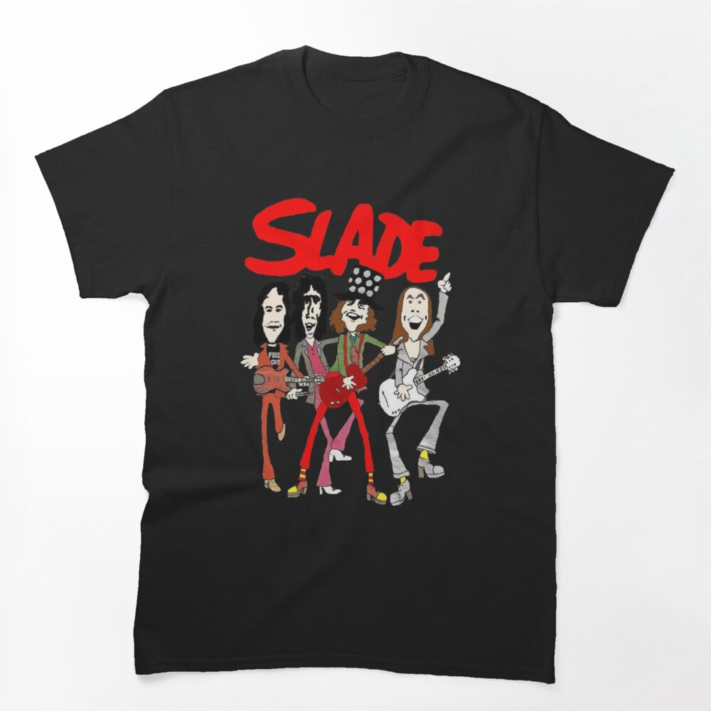 Slade Glam Rock Cartoon Band Design Shirt