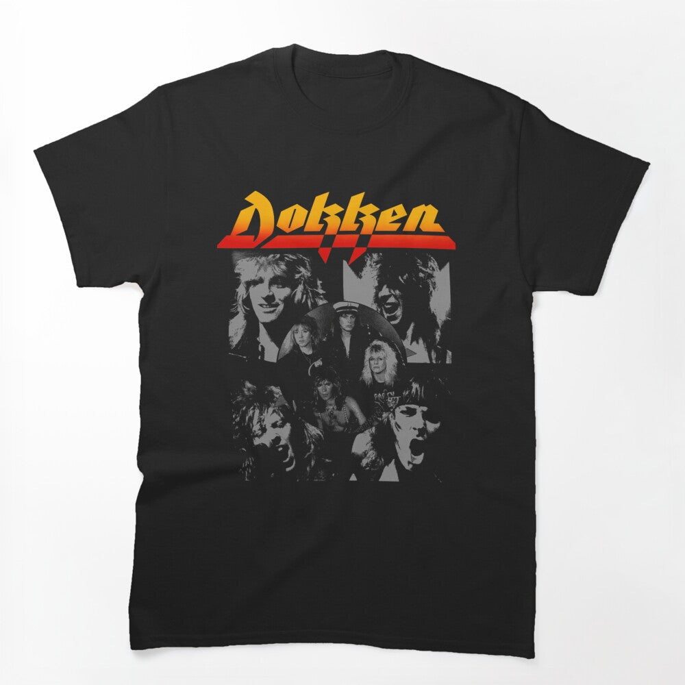Dokken 80s Concert Vintage Band Collage Design Shirt