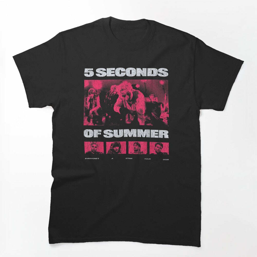 Retro 5 Seconds Of Summer Tour Photo Graphic Pop Punk Band Shirt