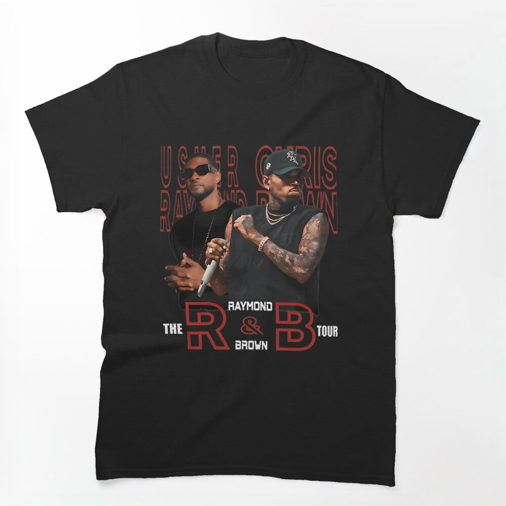 Usher And Chris Brown R&B Tour Inspired Graphic Design Shirt