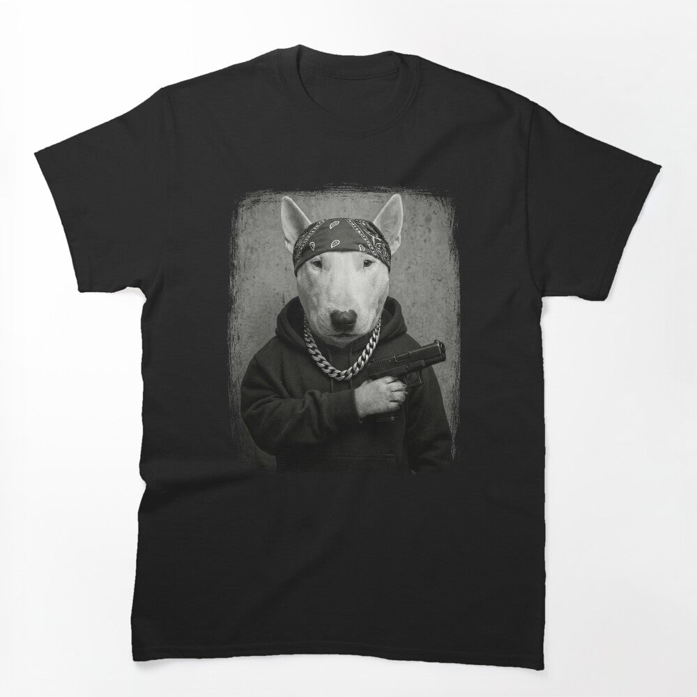 Bull Terrier Dog Pistol Bandana Streetwear Shirt