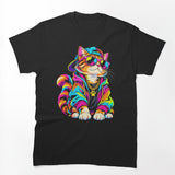 Colorful Hip Hop Cat With Sunglasses And Streetwear Shirt