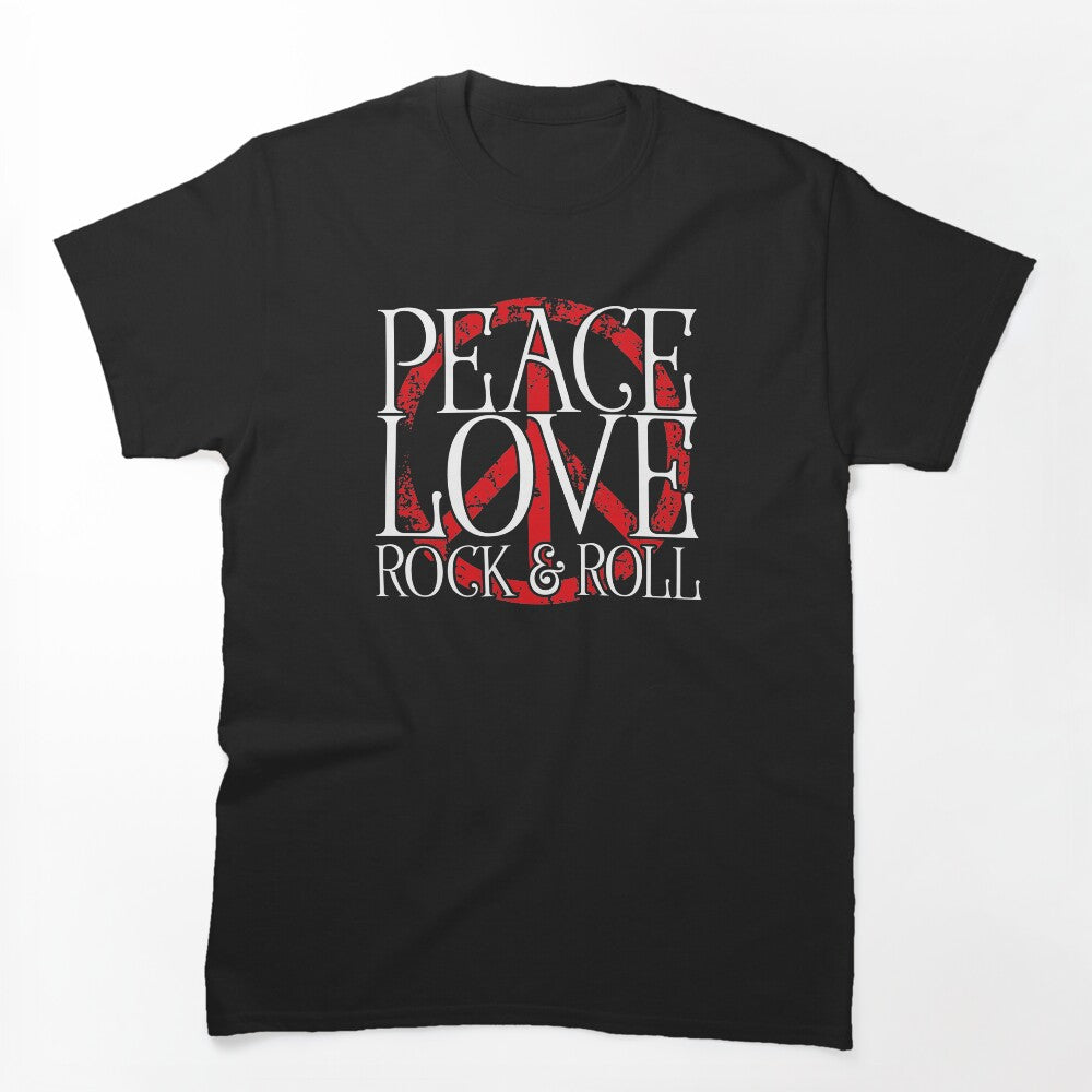 Peace Love Rock And Roll Cool Peace Symbol Hippie Design Shirt