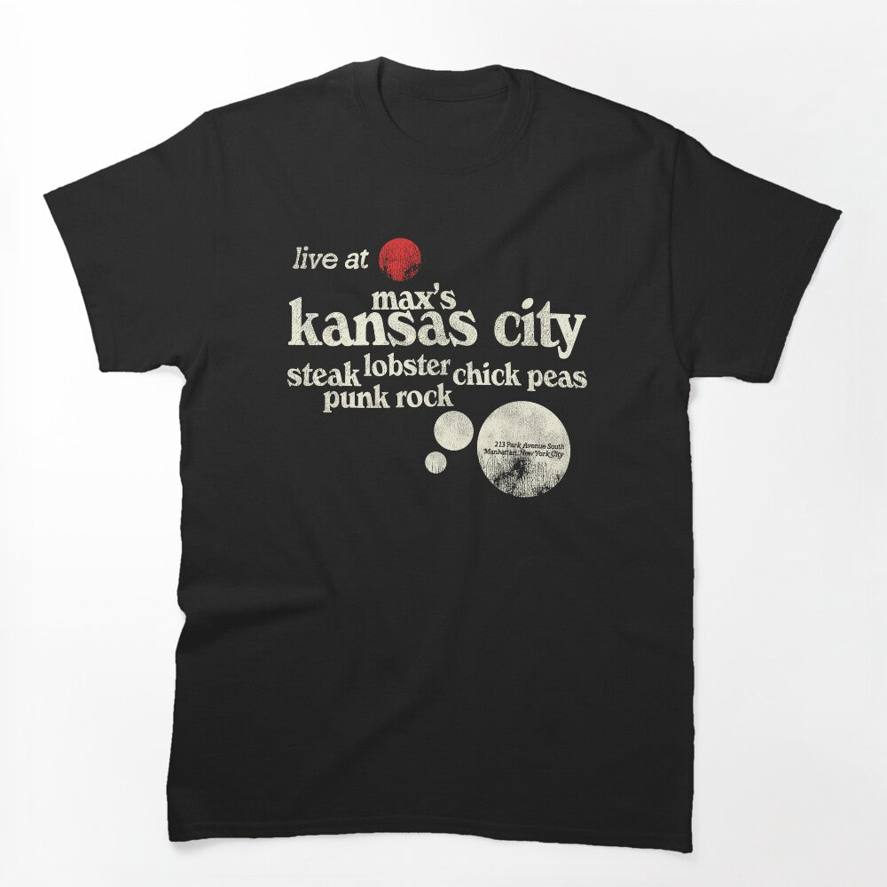 Vintage Max's Kansas City Menu Defunct New York City 70s Nightclub Shirt