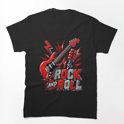 Vintage Rock And Roll Guitar Music Graphic Shirt