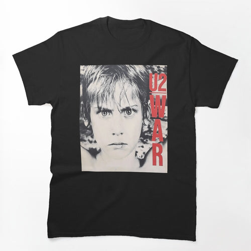 Young Boy Close Up Portrait Black And White Shirt
