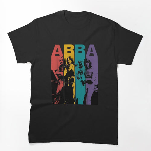 ABBA Four Color Retro Portrait Design Shirt