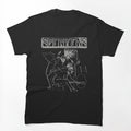Vintage Silhouette Hard Rock Band Graphic Design With Retro Style Shirt