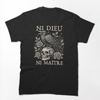 Ni Dieu Ni Maître - Floral Crow Skull Shirt