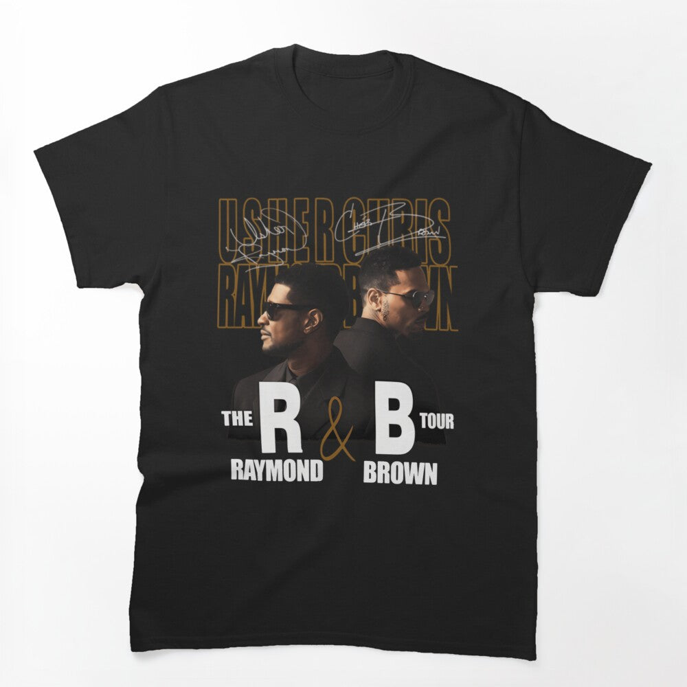 Usher Chris Brown R&B Tour Collage Design Shirt