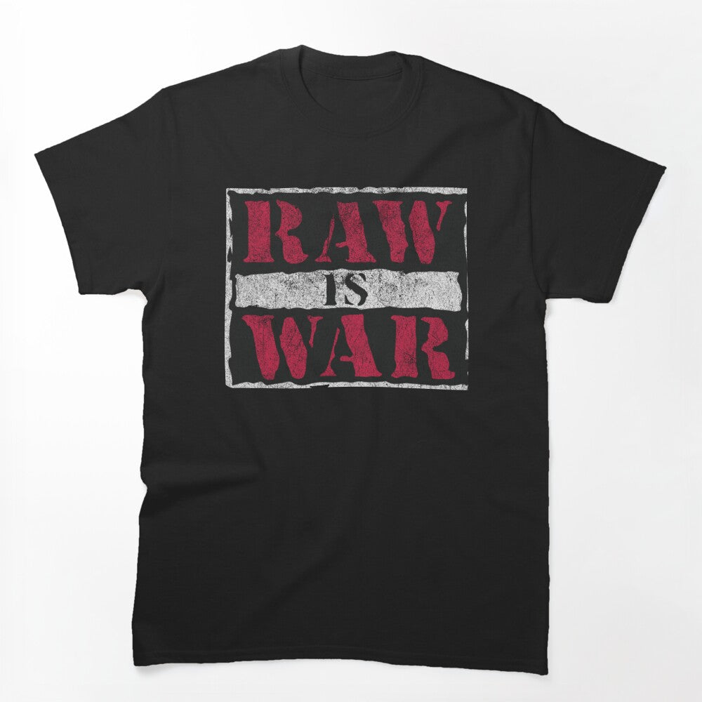Distressed Grunge Raw Is War Red Typography Shirt