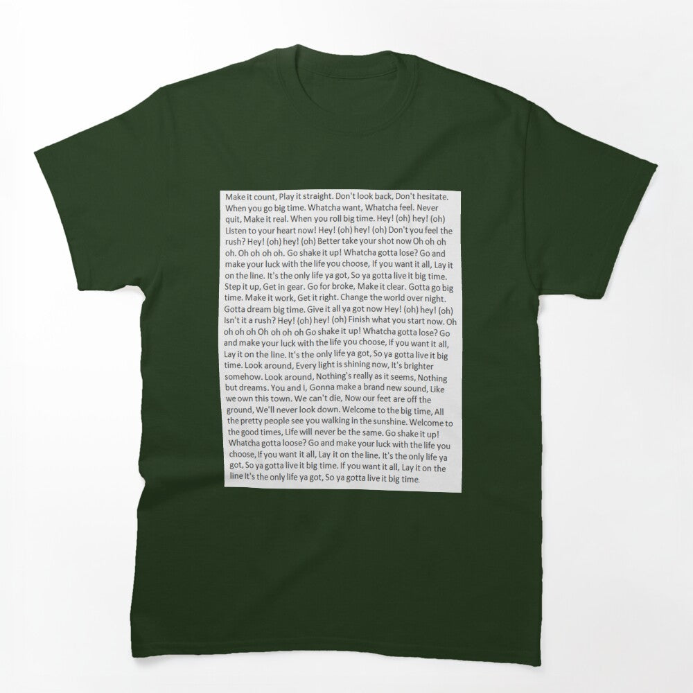 Lyrics To Big Time Rush Shirt
