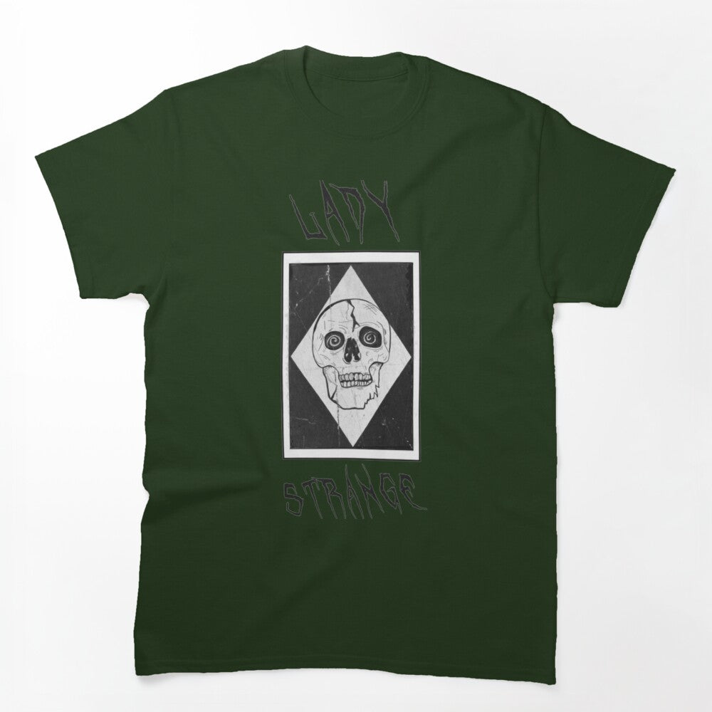 Lady Strange Skull Design Black Logo Shirt