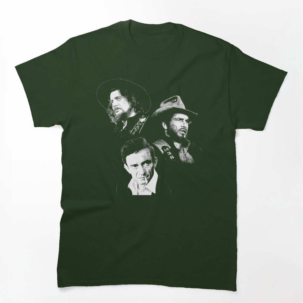 Outlaw Country Legends Johnny Cash Waylon Jennings Merle Haggard Shirt