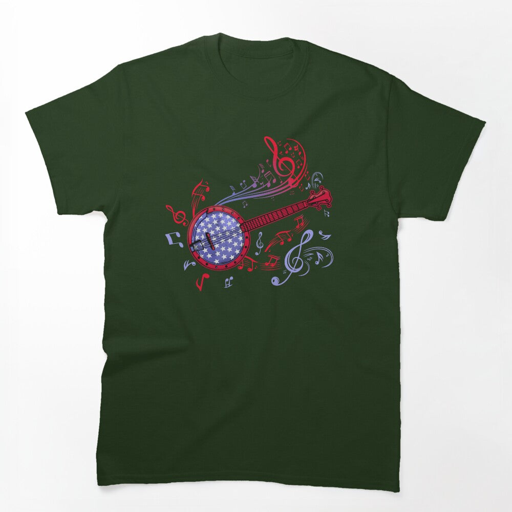 Banjo Player Men 4th Of July Country Music USA Banjo Shirt